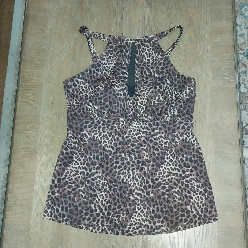 Ruby Ribbon Leopard Print Tankini Top - Picture 5 of 10
